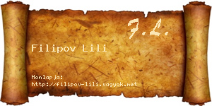 Filipov Lili névjegykártya