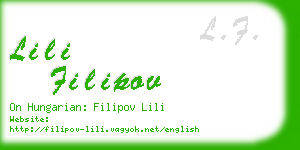 lili filipov business card